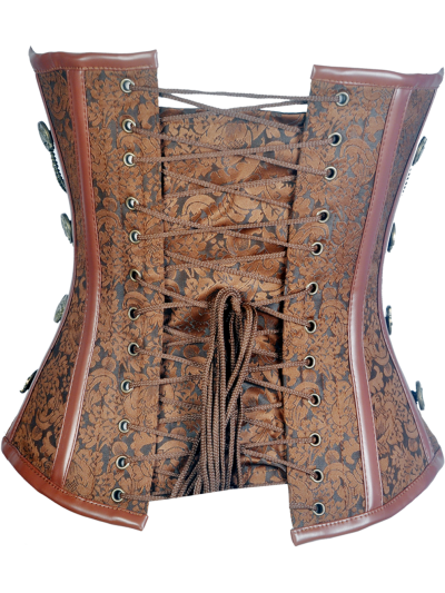 Corsage Vollbrust Steampunk braun